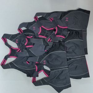 Under Armor Women’s Black Pink Padded Racerback Sports Gym Bra 32C - set of 6!